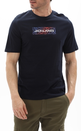 JACK & JONES-Ανδρικό t-shirt JACK & JONES 12229758 JCONAVIGATOR LOGO TEE SS CREW μπλε
